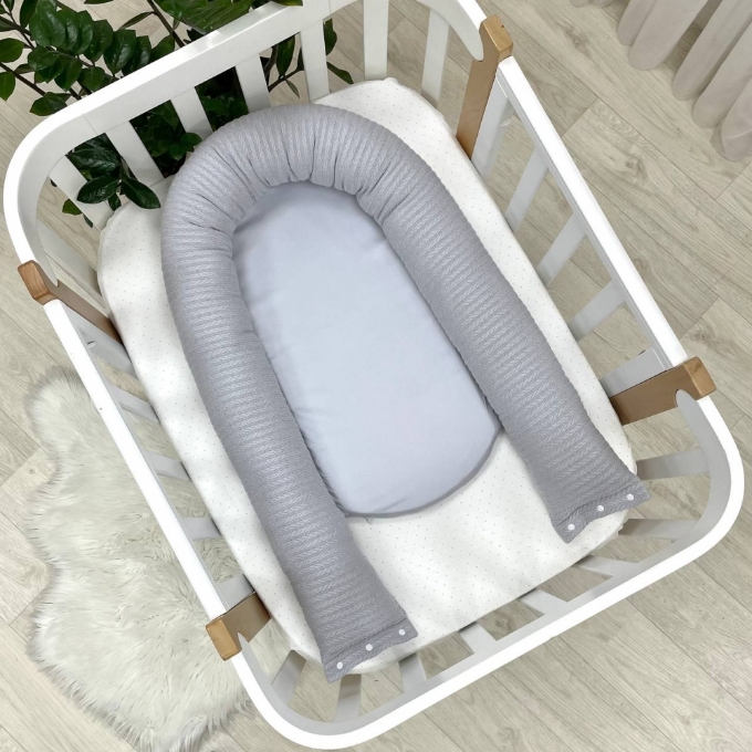Protectie somn – Baby Nest Velvet gri (3)